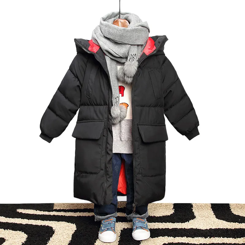 Jaqueta para meninos 2020 Nova marca com capuz jaquetas de inverno graffiti camuflagem parkas para adolescentes meninos grossos casaco longo crianças roupas lj200828