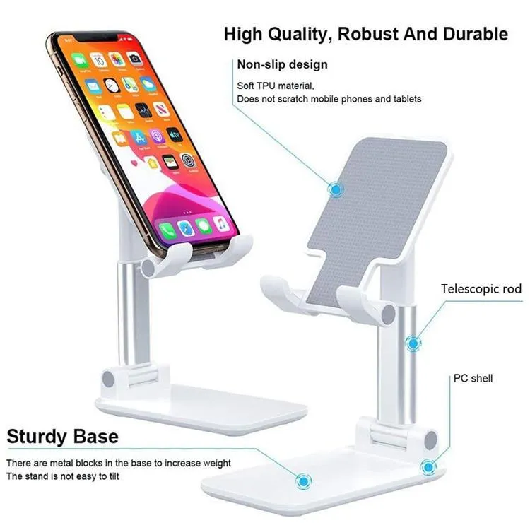 Hot Sale Folding Desk Phone Stand Holder For iPhone iPad Universal Portable Foldable Extend Metal Desktop Tablet Table Stand