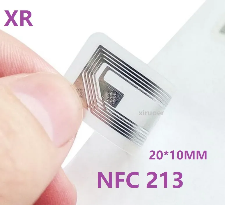 在庫2×10mm NFC湿式インレイNFC 213ステッカーNFCチップタグ144バイト13.56MHz RFIDチップチップスティッカービジネスのための連絡先プロファイルURLリンク