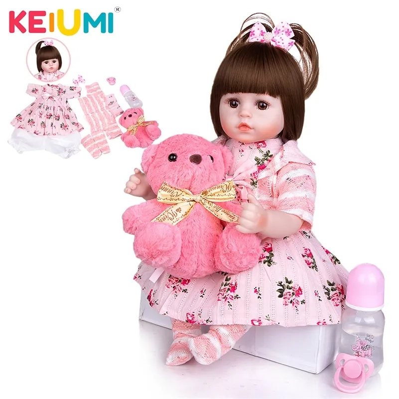 New Keumi Reborn Baby Doll Gorąca Sprzedaż Doll Lalki Miękkie Body Odrodzone Doll Dla Dzieci 18 "48 cm Bonca DIY prezent dla dzieci LJ201031