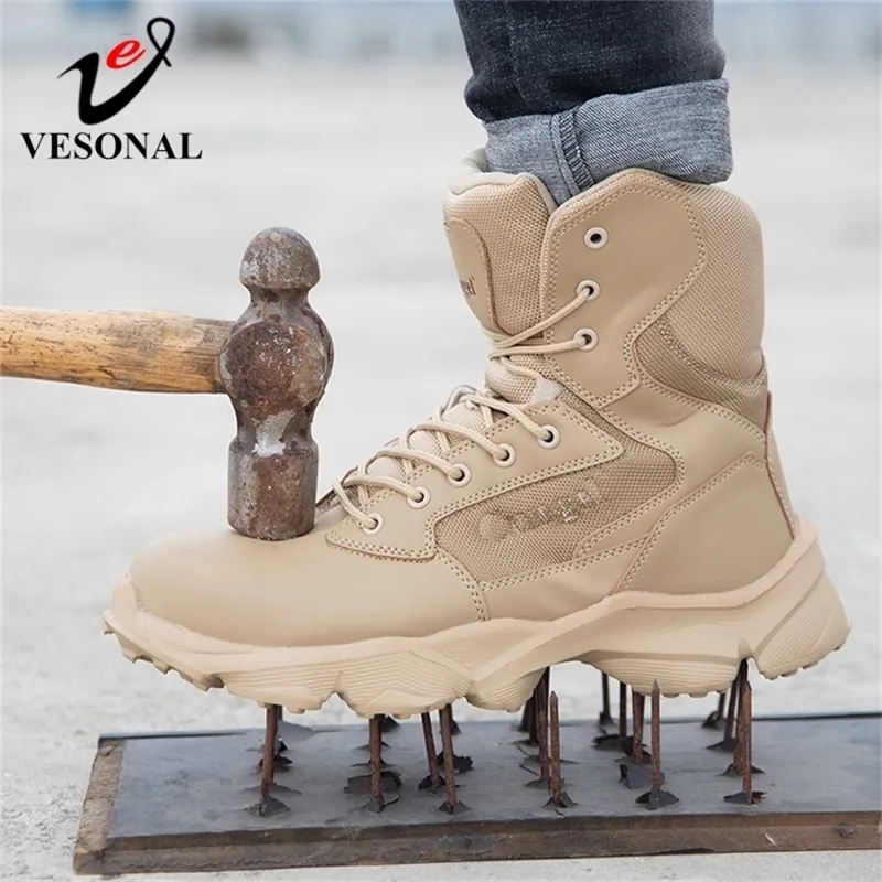 Зимняя безопасность мужчин для рабочих ботинок с металлическими стальными пальцами носят ботинки Safty неразрушимая тактическая военная безопасность Обувь Y200915