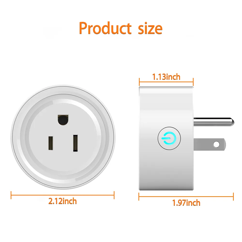 Smart Timing Socket US Wifi Plug Wireless Outlet Voice Control Smart Sockets Work with Alexa Google Home Tuya APP