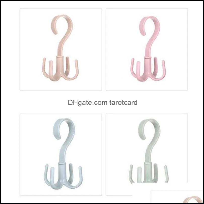 360 Degrees Rotate Plastic Hanger Four Claws Hooks Dry Wet Dual Use Towel Hangers Home Clothes Shoes Sundries Multi-Function Organizers