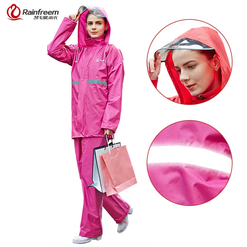 Rainfreem Waterproof Raincoats For Women Suit Impermeable Women Men Hooded Motorcycle Poncho S 6XL Hiking Fishing Rain Gear 201110 From Long10 18.15 DHgate.Com