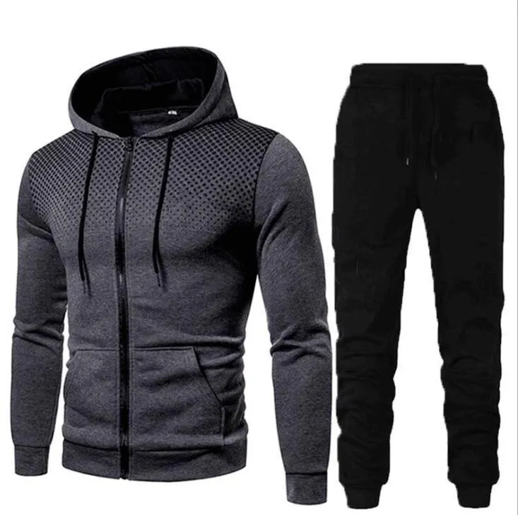 Herrspår 2020 Hot Causal Designer ColorBlock Sports Sportman Jogging Suit Men's Workout Gym Training Tracksude Tops+Pants Sweatshirts L4WN