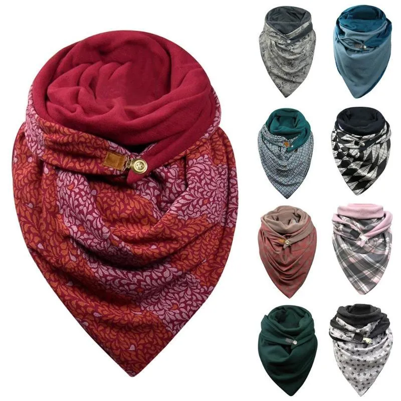 2020 Luxury Fashion Women Soild Dot Printing Button Soft Wrap Casual Warm Scarves Shawls Foulard Femme Hot Selling Face Mask