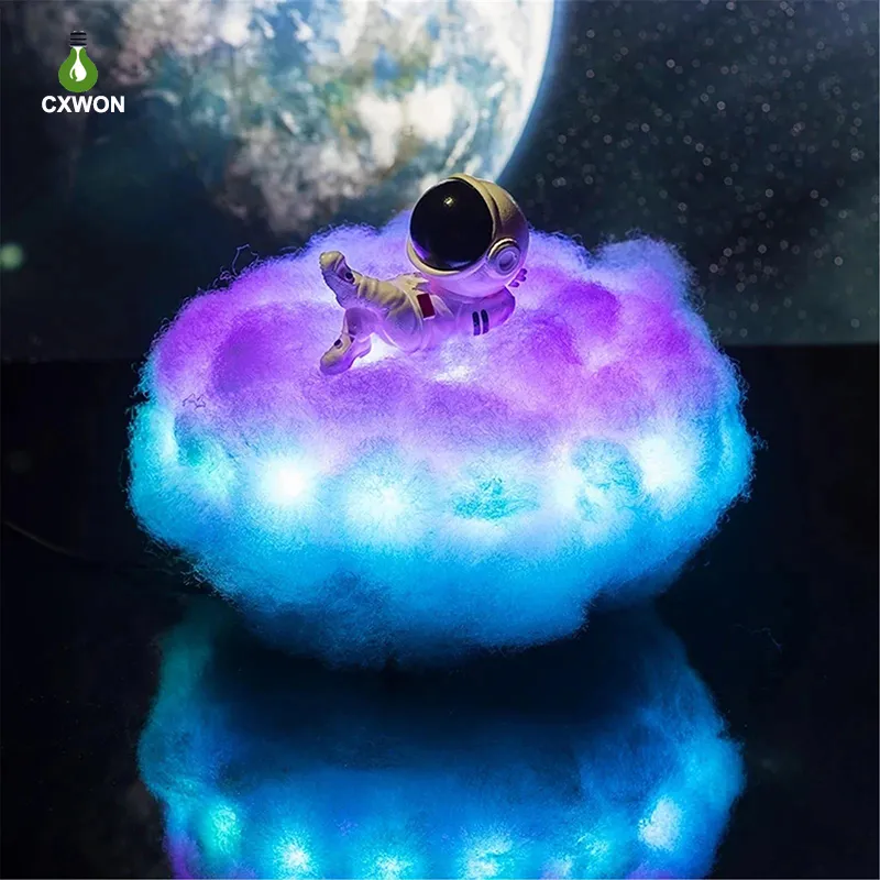 LED kleurrijke wolken astronaut lamp met regenboog effect als kindernacht licht kinderen slaapkamer nachtlamp decor thuis