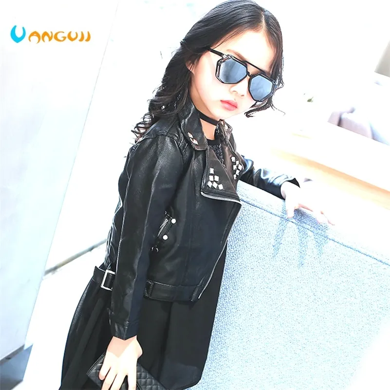Save Big on Bulk Leather Jackets For Kids Girls Spring Jackets For Girls  7Y Fashion PU Leather Jacket With Metal Rivets And Motorcycle Belt LJ202428 