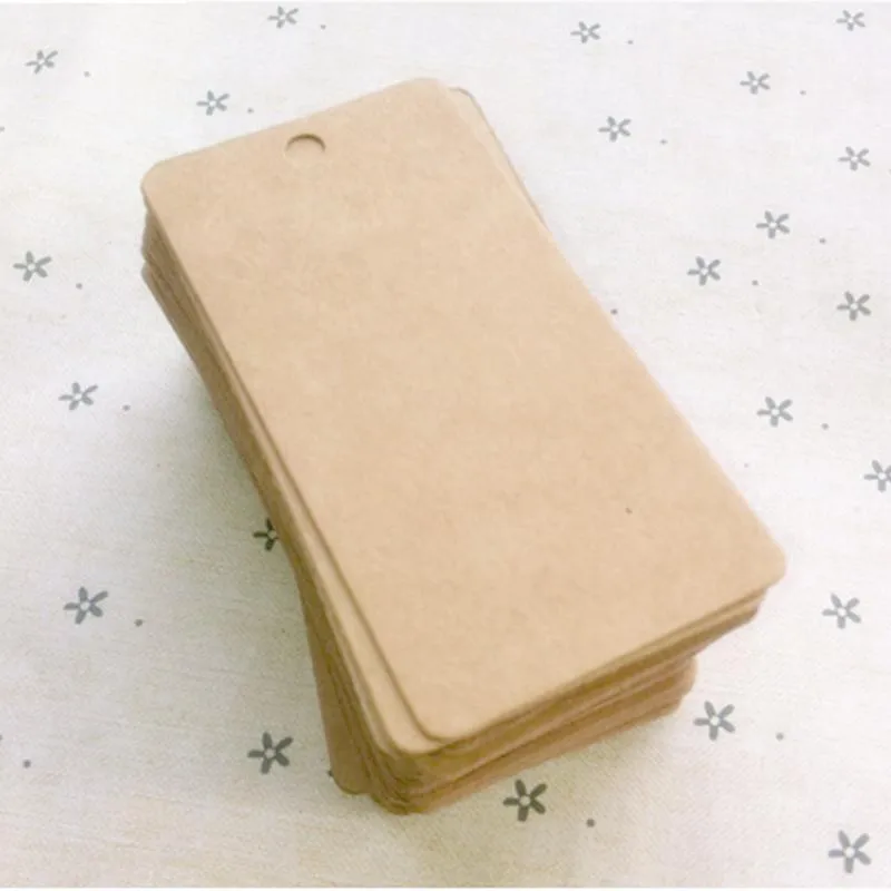 Greeting Cards Wholesale-100Pcs Brown Kraft Paper Tags Label Luggage Wedding Note DIY Blank Price Hang Tag Gift Wholesale1