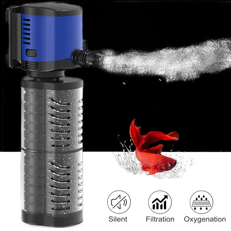 Sunsun Silent 4 In 1 Internal Aquarium Filter Pump Submersible Fish
