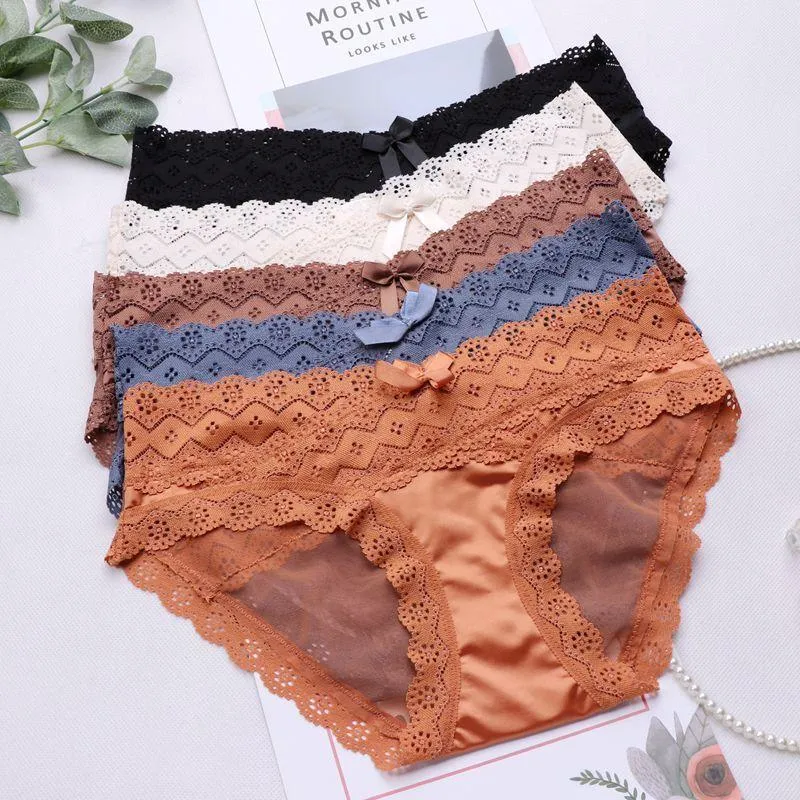 XUNMEIFU Lace Sexy Panties High-end Milk Silk Underwear Women Lingerie Female Youth Fashion Ladies Hip Briefs European Classical