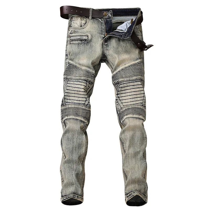 Skinny Jeans Men Locomotive Jean Homme Denim Spijkerbroeken Heren Biker Stretch Pants Slim Fit Dungarees Pantalon Hombre Fashion C1123
