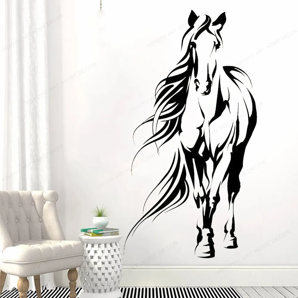 Horse Silhouette Wall Decal Horse Riding Wall Art Sticker Vinyl Home Wall  Decor Removable Art Mural JH205 201130 De 8,55 € | DHgate, image size:1000x1000