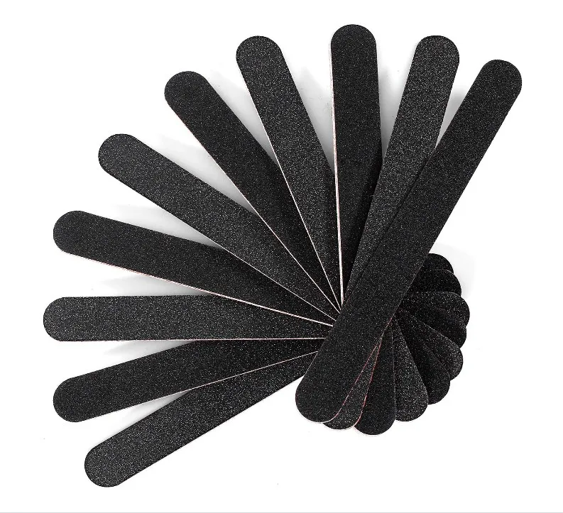 Nail File Emery Board Nail Care Double Sided 100 180 Grit Polygel Acrylic Dip Black Nail Buffering Files Professionell Manicure Pedicure Tool