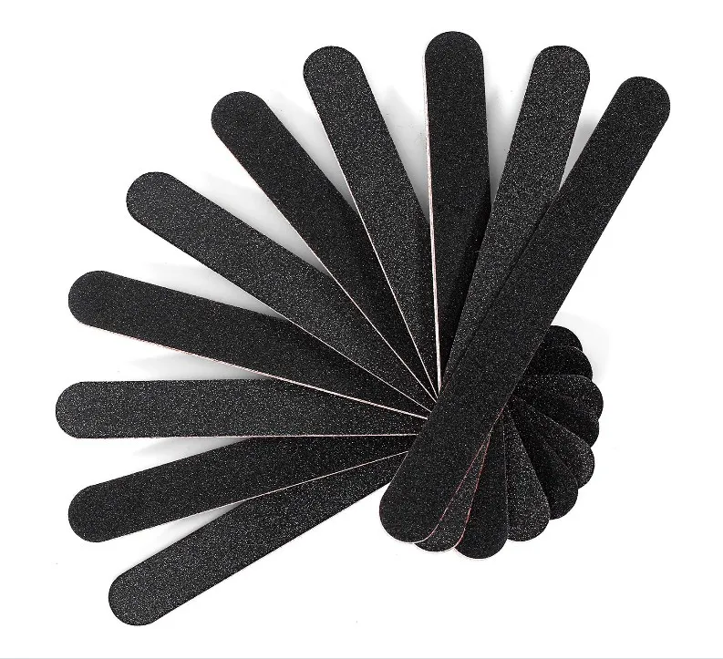 Nail File Emery Board Nail Care Dubbelzijdig 100 180 GRIT POLYGEL ACRYLIC DIP Black Nail Buffer Files Professional Manicure Pedicure Tool