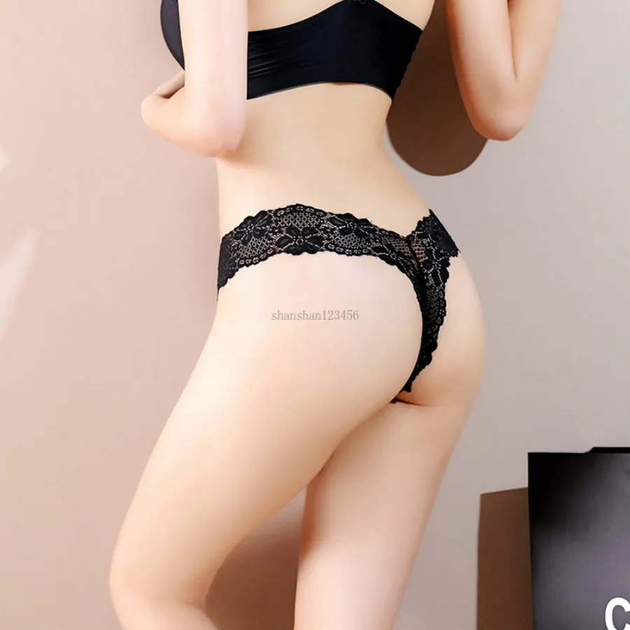 V shape low rise underwear Sexy floral lace panties lingerie women Thongs g strings T Back women clothes will and sandy gift