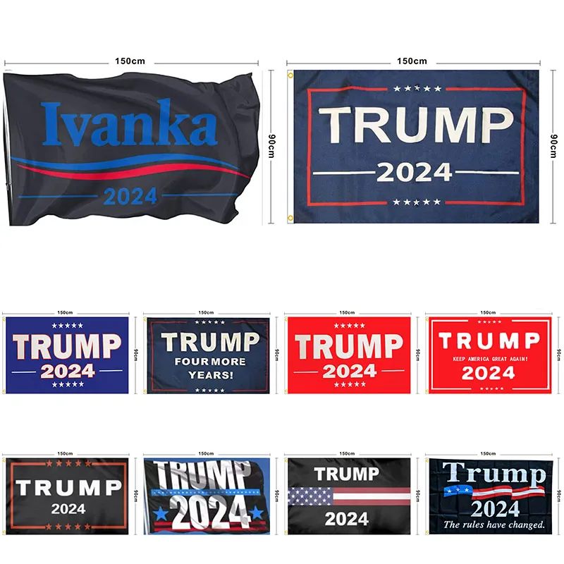 2024 États-Unis Élection générale 90 * 150cm TRUMP Drapeau 2024 Trump 2024 Élection présidentielle Drapeau 10 Style peut choisir XD24220