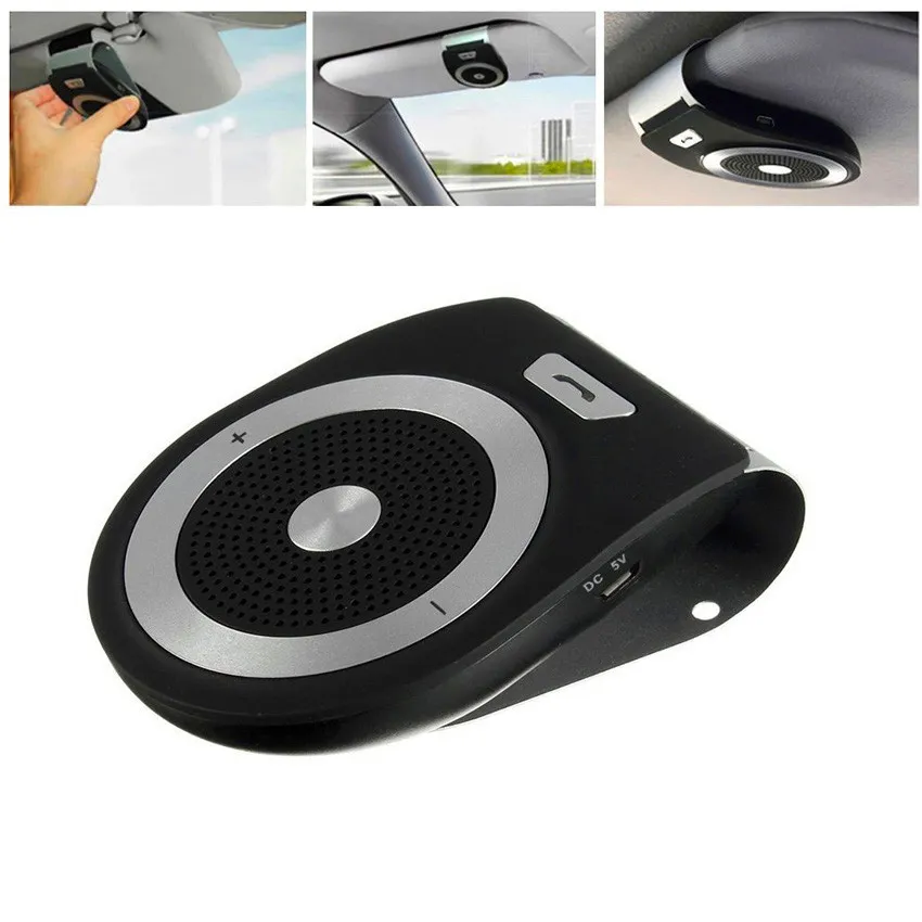 Bluetooth Car Kit Handsfree Noise Cancelling Bluetooth V4.1 Receiver Car Speakerphone Multipoint Clip Sun Visor for two Phones