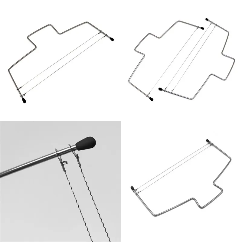 シングルダブルラインスライサーステンレス鋼耐久の調節可能なケーキカッターシャープベーキングツールパン弦カッター便利2 8Jx4 F2