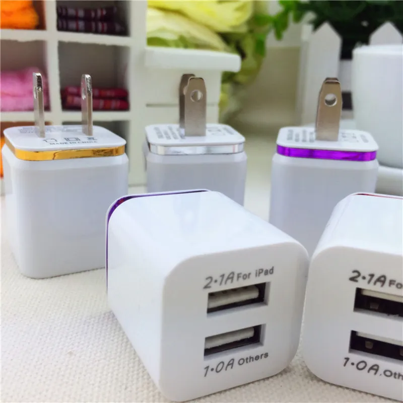 العالمي المزدوج USB شاحن شحن الولايات المتحدة التوصيل 2.1a AC محول الطاقة الجدار شاحن المكونات 2 منفذ لفون سامسونج اللوحي باد