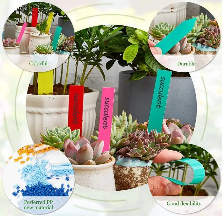 Garden Marker Waterproof Design Plastic Plant Labels Seed Pot Markers Nursery Seedling Garden Stake Tags Cute Garden Label