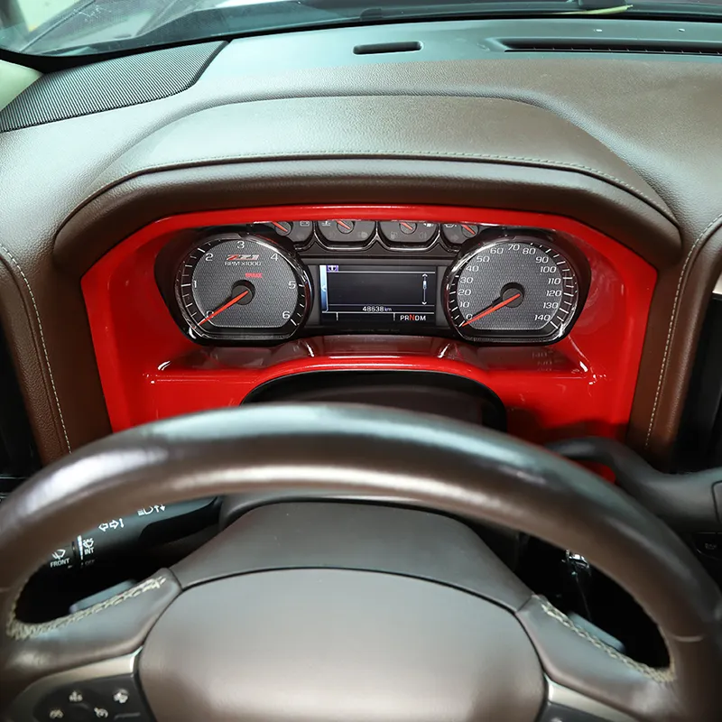 Red ABS Dashboard Trim Cover For Chevrolet Silverado GMC Sierra