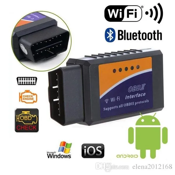 ELM327 v1.5 블루투스 / WiFi OBD2 스캐너 v1.5 ELM 327 PIC18F25K80 Android / iOS / PC / Tablet PK ICar2 용 자동 진단 도구 OBDII