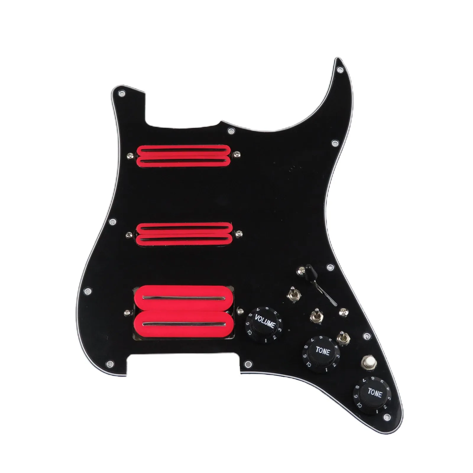 Uppgradering Laddad SSH Guitar PickGuard Ceramics Pickups Coil Split Switch Red High Output DCR 3 Single Cut Switch 20 Tones Mer funktion