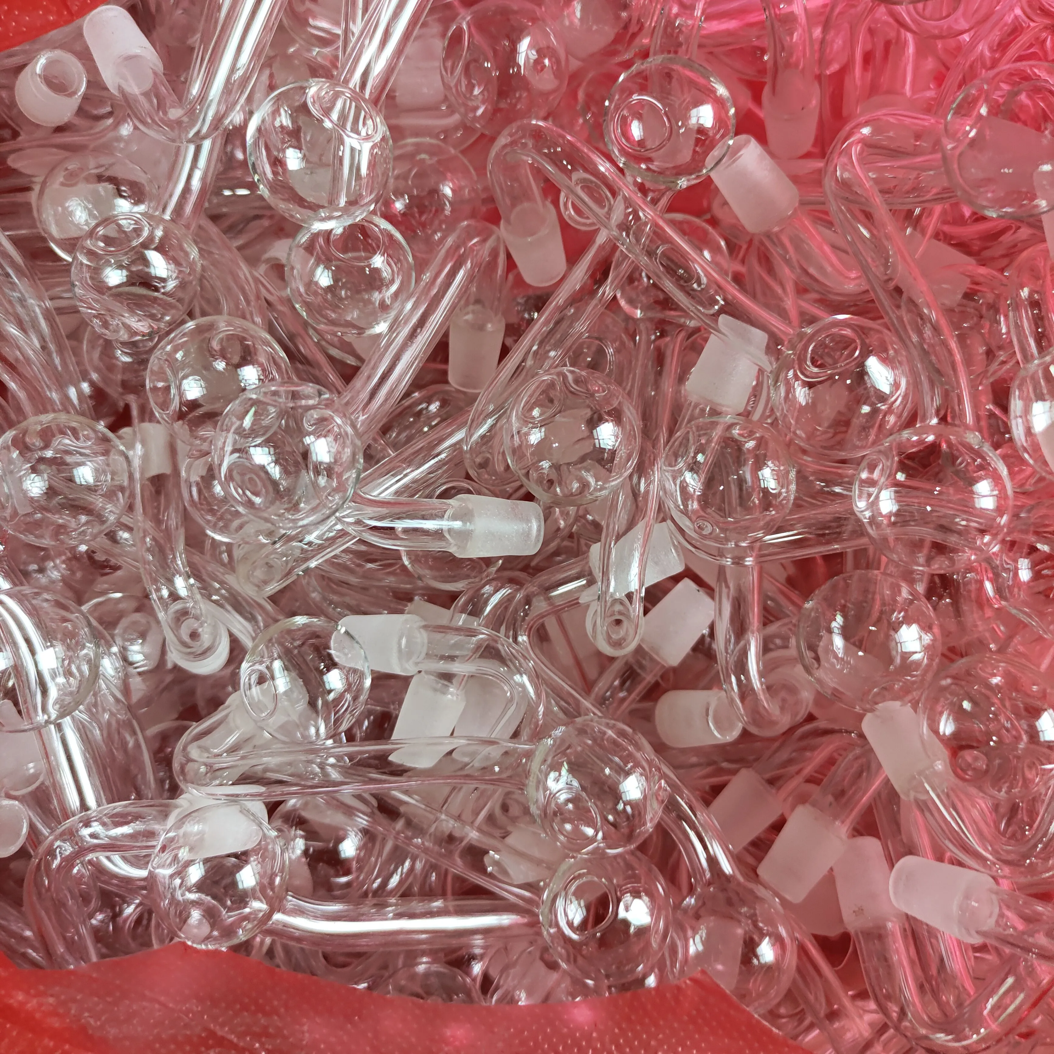 Klare 10-mm-Glasschalen mit männlichem Gelenk, Pyrex-Glasölbrennerpfeife, transparenter Tabak, gebogene Schüssel, Shisha-Adapter, dicke Bongpfeifen, Rauchrohr, Nagelbrennzubehör