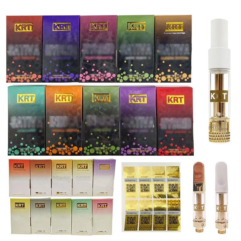 KRT Carts Vape Cartridges Packaging .8ml Glass Tank Ceramic Coil Empty
