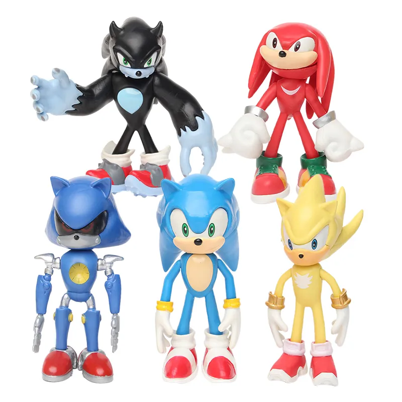 5 Unids / Set 12 Cm Figuras Sonic Juguete PVC Juguete Sonic Shadow Tails  Llaveros Personajes Figura Juguetes Para Niños Animales Juguetes Set Q1123  De 13,94 €