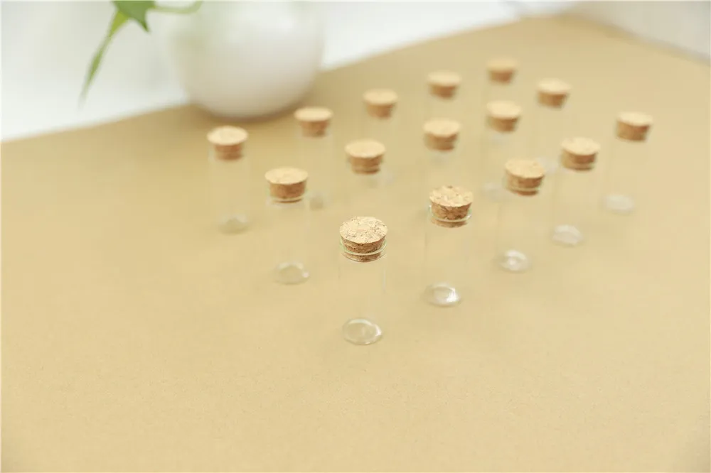 50pcs Glass Bottle 22mm Test Tube Cork Stopper Mini Spice Bottles Container Small DIY Jars Vials Tiny Bottles glass (2)