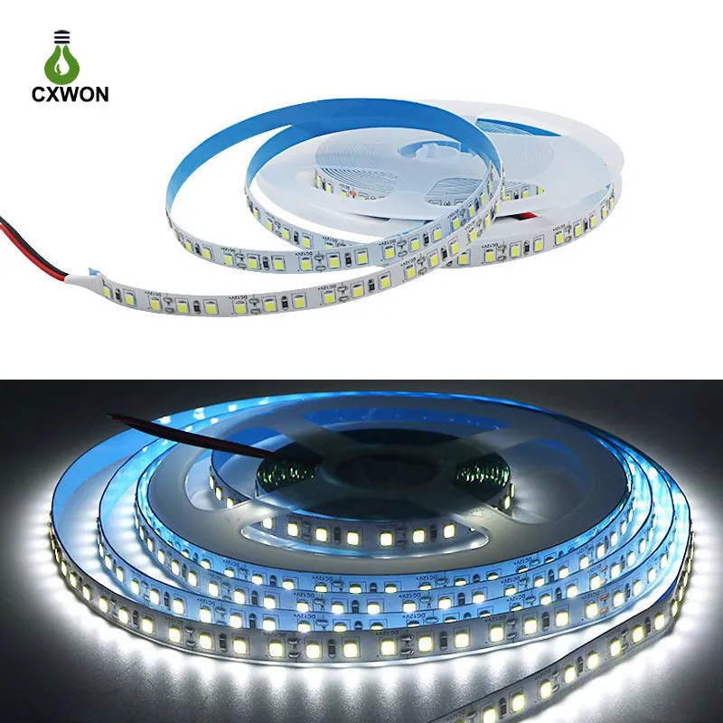 Hochhelle 2835 LED-Streifen 60led/m 120led/m 240led/m flexibles Band-Lichtband IP20 nicht wasserdicht 5M 12V weiße warmweiße Hauptdekor-Streifenlichter