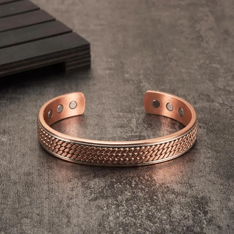 Amazon.com: MagEnergy 3X Magnetic Copper Bracelet for Men,99.99% Pure  Copper Magnetic Therapy Bracelets with Ultra Strength  Magnets,9.0''Adjustable Wristband with Sizing Tool Jewerly Gift : Health &  Household