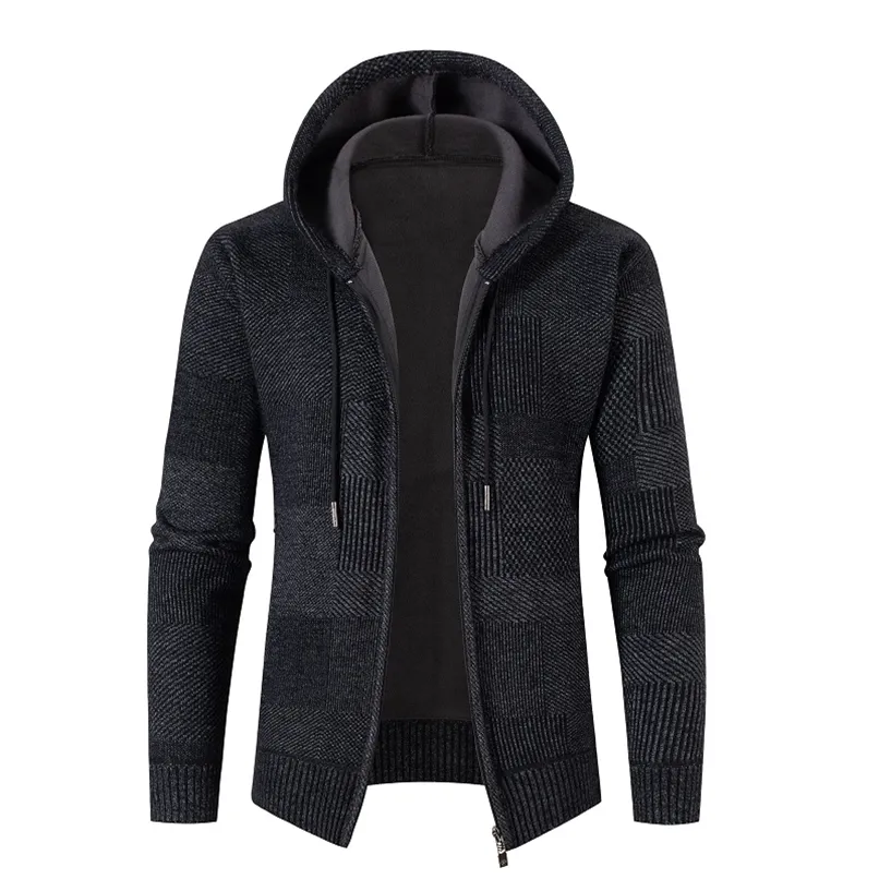 Pulls pour hommes Cardigans Hiver Chaud Sweat à capuche Hommes Casual Knitwear Sweatear Vestes Manteaux Hommes Cardigans tricotés 211221