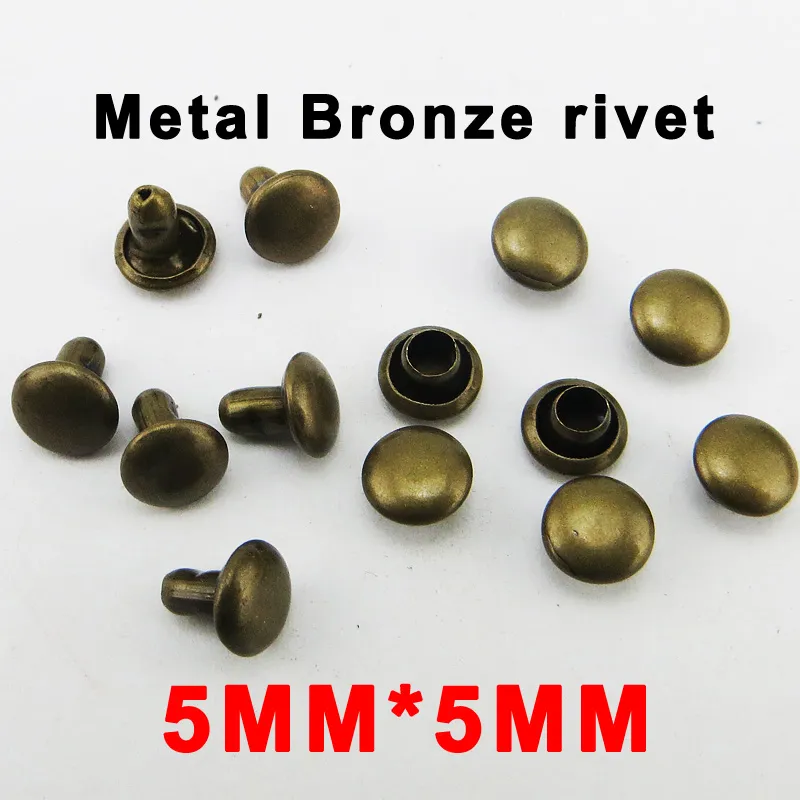 1000 stücke 5mm * 5mm bronze ton metall nieten buttons nähen kleidung zubehör marke tasche niet mr-019k
