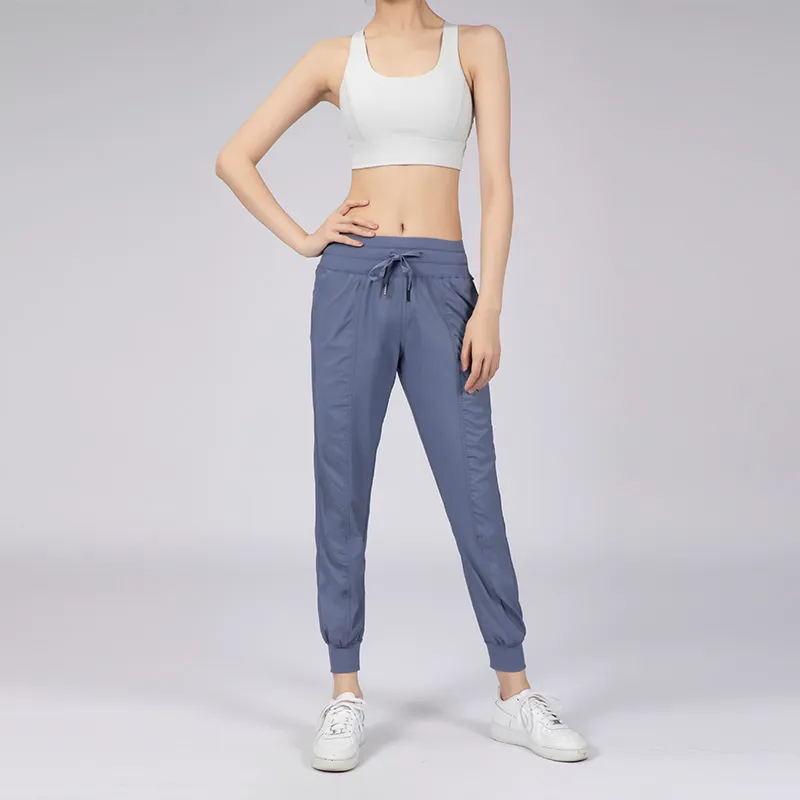 Pantalon de Studio de Yoga pour femmes, séchage rapide, avec cordon de serrage, pantalon de sport, de course, de danse, ample, survêtement pour filles, Fitness, 347s