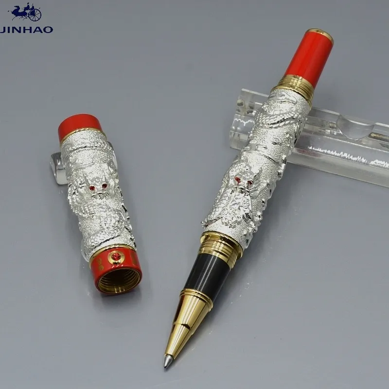 Высококачественный бренд Jinhao Golden Silver Grey Double Dragon Ollerball Pens Pens