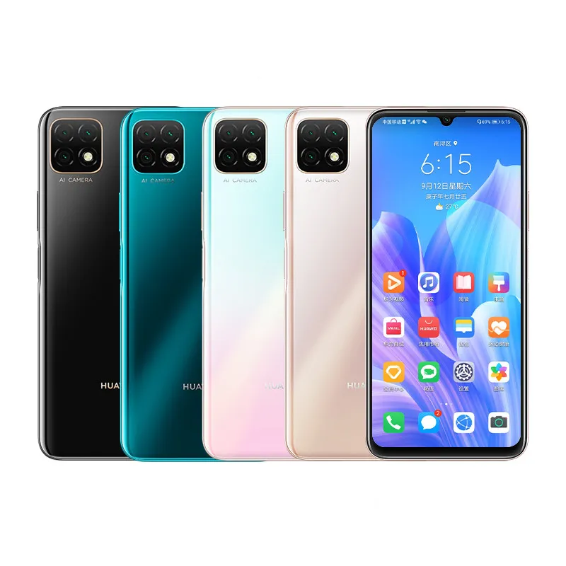 Téléphone portable d'origine Huawei Enjoy 20 5G 6 Go de RAM 128 Go de ROM MTK Dimensity 720 Octa Core Android 6,6" LCD Plein écran 13MP OTG 5000mAh ID d'empreintes digitales Smart Cell Phone