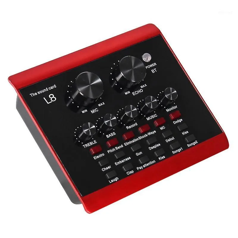 Live Sound Card, Karaoke Mixer, Recording, ligent Volume Adjustable o Mixer, Sound Card, Multiple Effects1