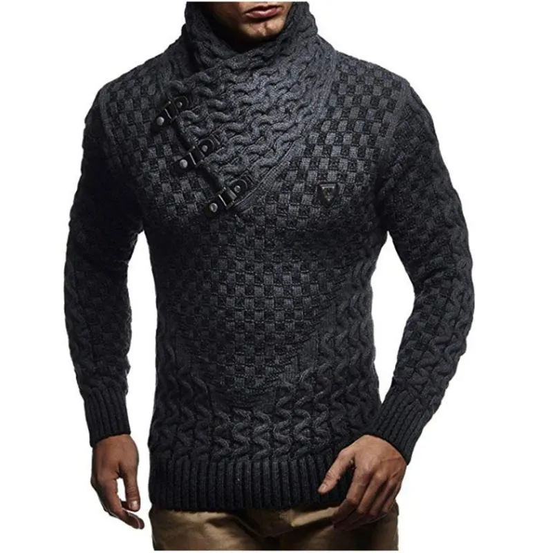 Męskie swetry Klasyczne Męskie 2021 Marka Ciepły Pulower Man Casual Dzianiny Zimowe Mężczyźni Czarny Sweater XXXL Krojenia