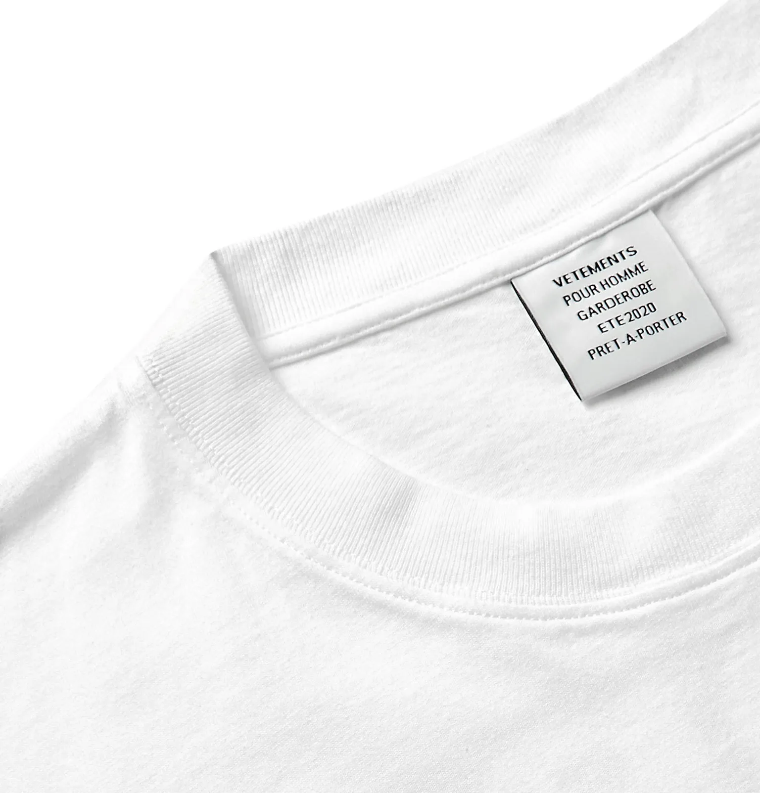 Unisex Cotton Vetements Vetements T Shirt With Garderobe Strip