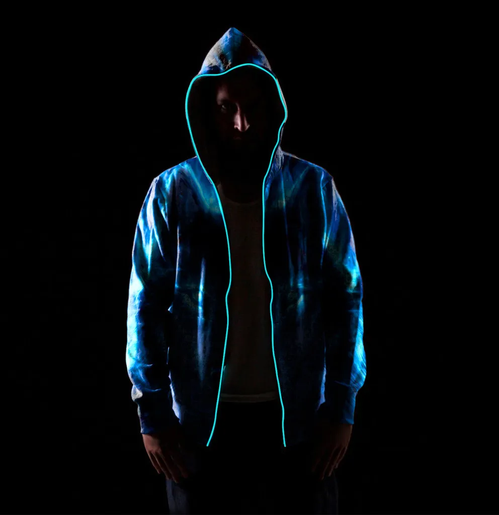 Colorful LED Wolf Lightweight Zip Up Hoodie For Men And Women