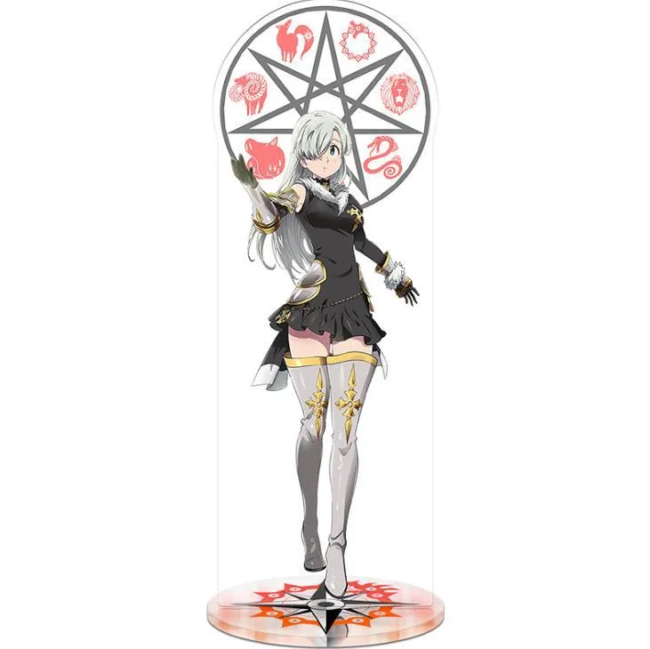Anime figura os sete pecados mortais brinquedo em pé modelo suporte da  placa de desktop decoração ornamentos figura ação brinquedos presente  chaveiro