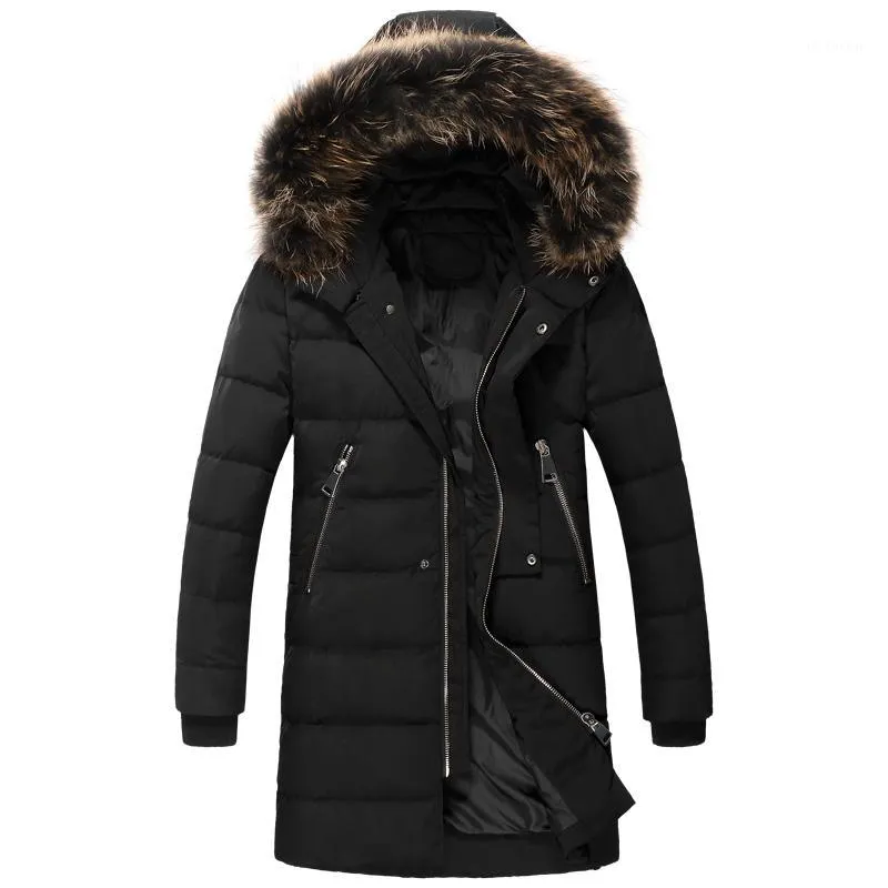 Partihandel-2016 Vinter Håll varm Vit Duck Down Black Hoody Long Jacket Men, M, L, XL, 2XL, 3XL, 4XL Coat Men1 Mäns Parkas