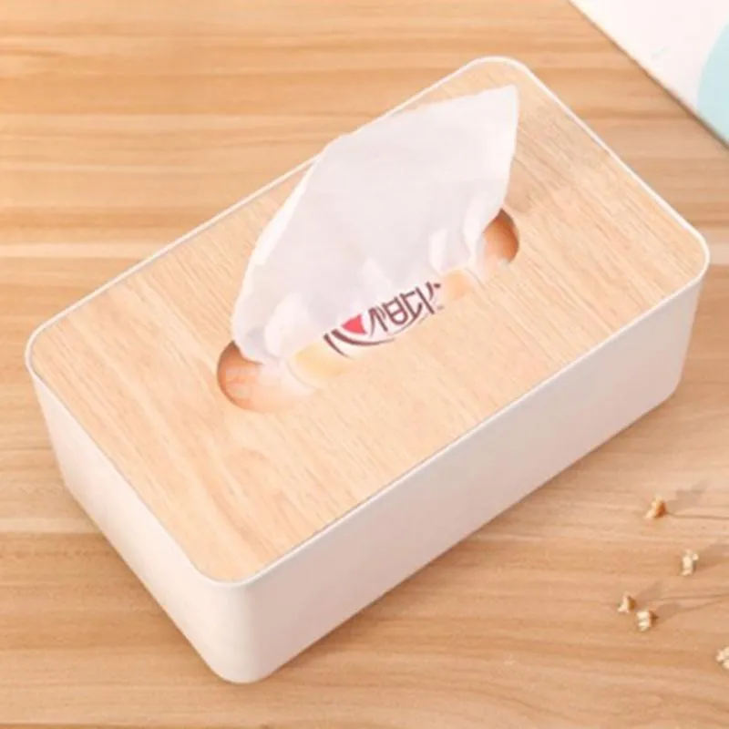 Tissue Boxes Servetten 1pc Creatieve Hout Plastic Doos Dispenser Servet Papier Houder Keuken Restaurant Container1