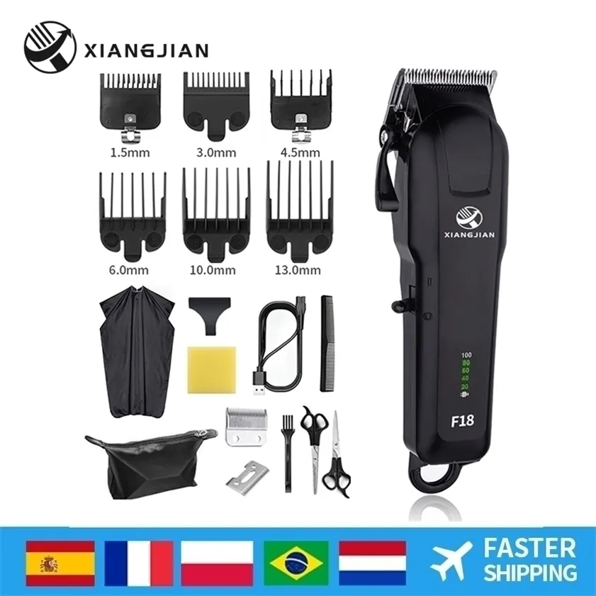 XIANGJIAN Electric Hair Clipper Adjustable Trimmer For Men Barber Professional Beard Rechargeable Cutting Machine XJ-F18 220216