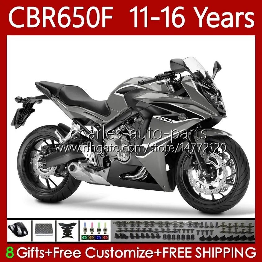 Кузов для Honda CBR-650 CBR 650 CBR650 F CBR650F Черный серый 11 12 13 14 15 16 Body 73NO.49 CBR 650F 2012 2012 2013 2014 2015 2016 CBR-650F 2011-2016 Мотоцикл