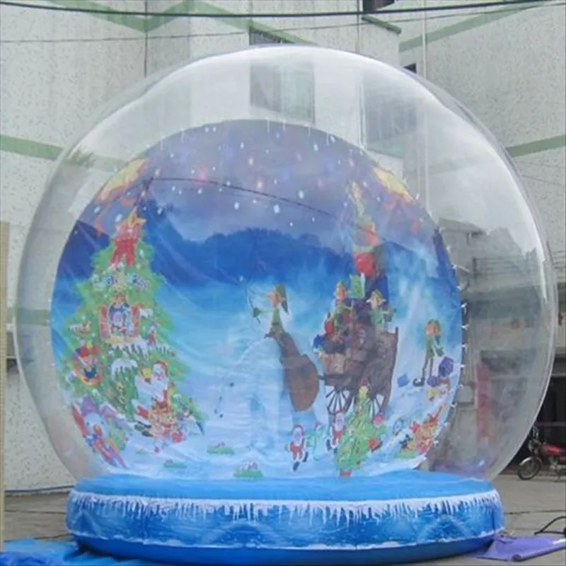 Christmas Snowing Globe Inflatable Show Balls 3m 4m High for Festival Commercial at Mall with Free Pump Free Shipping