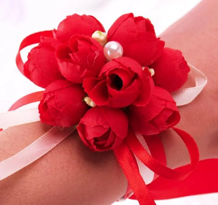 Cornifique De Poignet De Mariée: Corsages De Fleurs De Soie